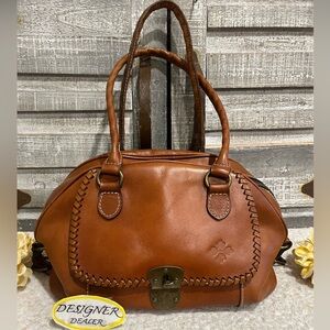 PATRICIA NASH Kavala Leather Satchel Cognac GUC!